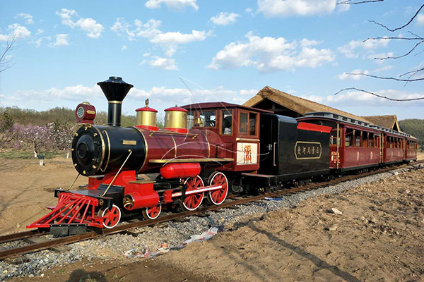 large sightseeing train ride for park